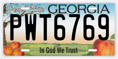 GA license plate PWT6769
