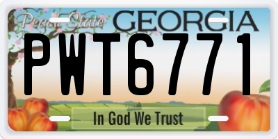 GA license plate PWT6771