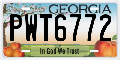 GA license plate PWT6772
