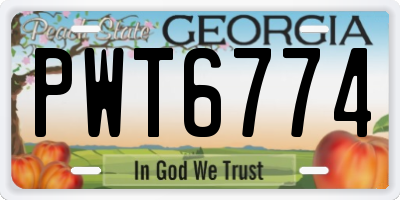GA license plate PWT6774
