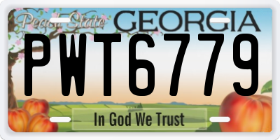 GA license plate PWT6779