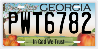 GA license plate PWT6782