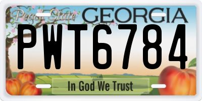 GA license plate PWT6784