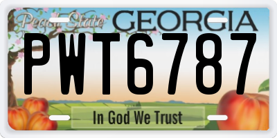 GA license plate PWT6787
