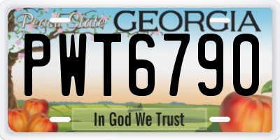 GA license plate PWT6790