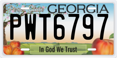 GA license plate PWT6797