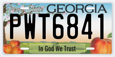 GA license plate PWT6841