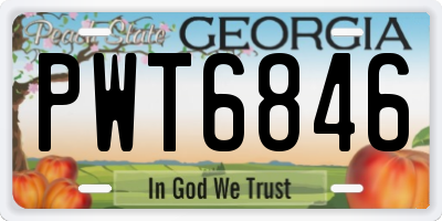 GA license plate PWT6846