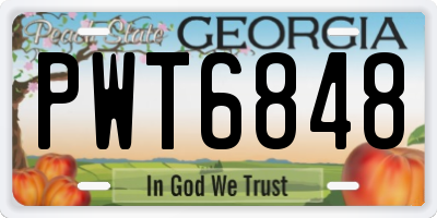 GA license plate PWT6848