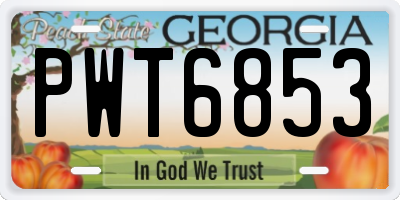GA license plate PWT6853