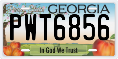 GA license plate PWT6856