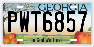 GA license plate PWT6857