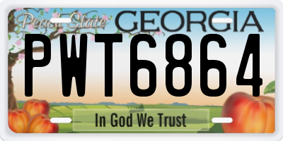 GA license plate PWT6864