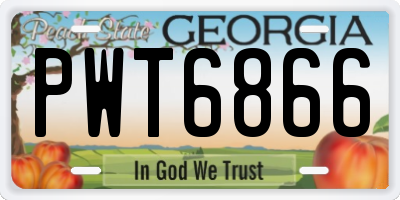 GA license plate PWT6866