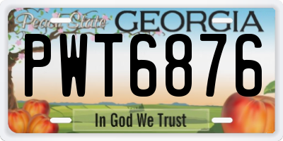 GA license plate PWT6876