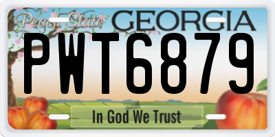 GA license plate PWT6879