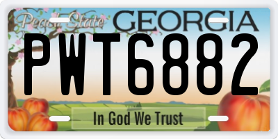 GA license plate PWT6882