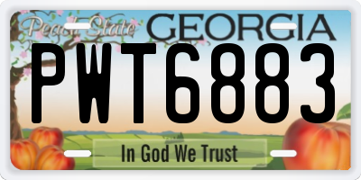 GA license plate PWT6883