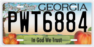 GA license plate PWT6884