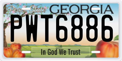 GA license plate PWT6886