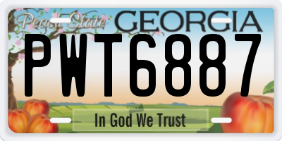 GA license plate PWT6887