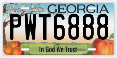 GA license plate PWT6888