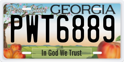 GA license plate PWT6889
