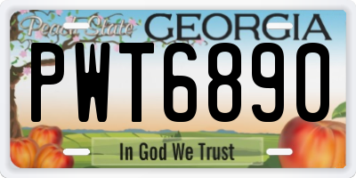 GA license plate PWT6890