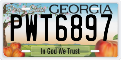 GA license plate PWT6897