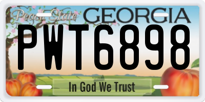 GA license plate PWT6898