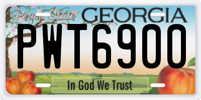 GA license plate PWT6900