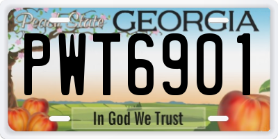 GA license plate PWT6901
