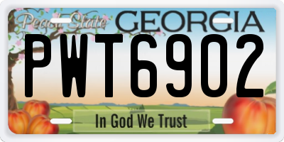 GA license plate PWT6902