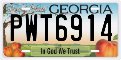 GA license plate PWT6914