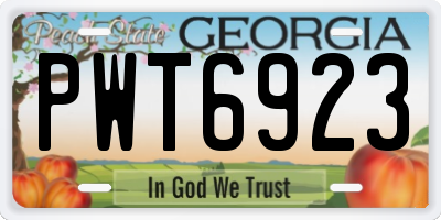 GA license plate PWT6923