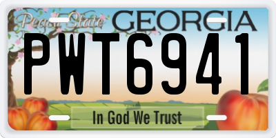 GA license plate PWT6941