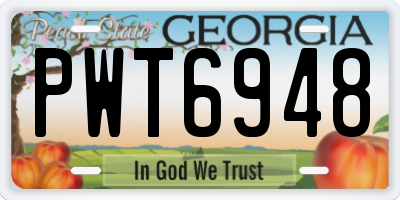 GA license plate PWT6948