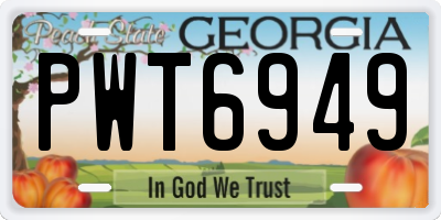 GA license plate PWT6949