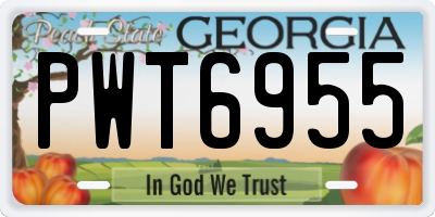 GA license plate PWT6955