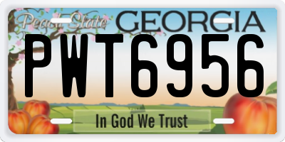 GA license plate PWT6956