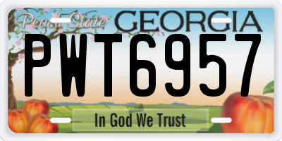 GA license plate PWT6957