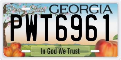 GA license plate PWT6961