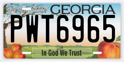 GA license plate PWT6965