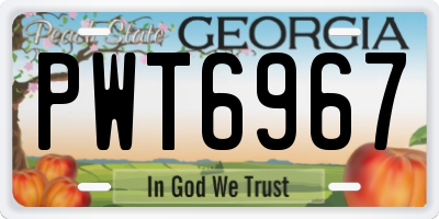 GA license plate PWT6967