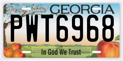 GA license plate PWT6968