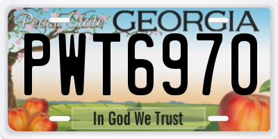 GA license plate PWT6970