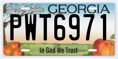 GA license plate PWT6971