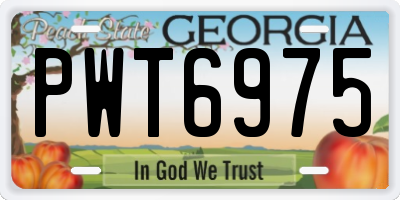 GA license plate PWT6975