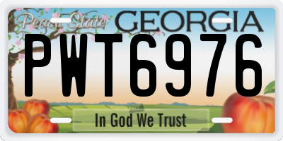 GA license plate PWT6976