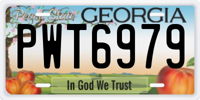 GA license plate PWT6979